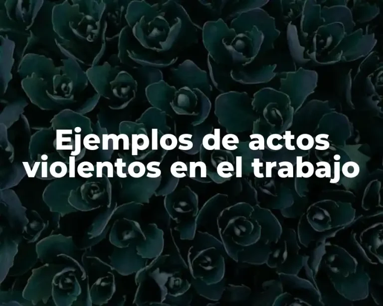 Ejemplos de actos violentos en el trabajo