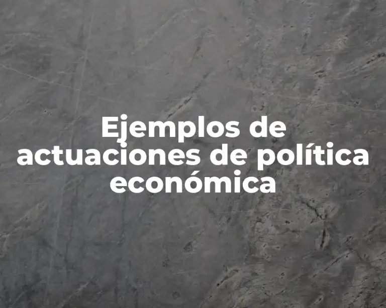 Ejemplos de actuaciones de política económica