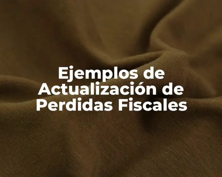 Ejemplos de Actualización de Perdidas Fiscales