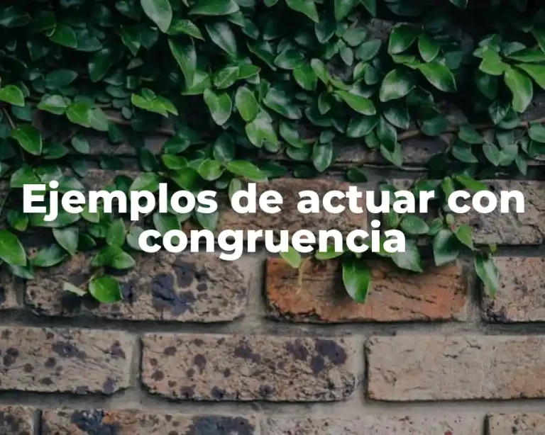 Ejemplos de actuar con congruencia