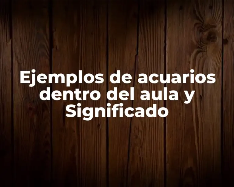 Ejemplos de acuarios dentro del aula y Significado