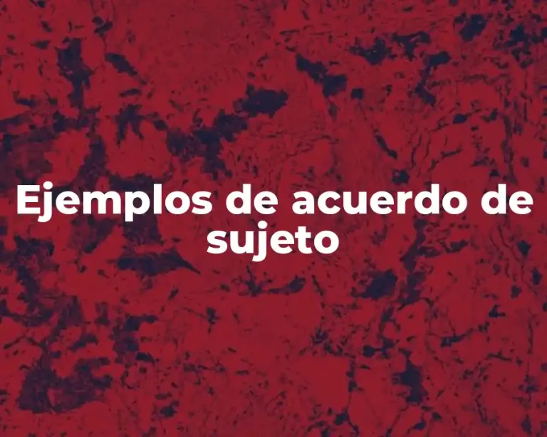 Ejemplos de acuerdo de sujeto