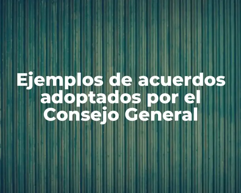 Ejemplos de acuerdos adoptados por el Consejo General