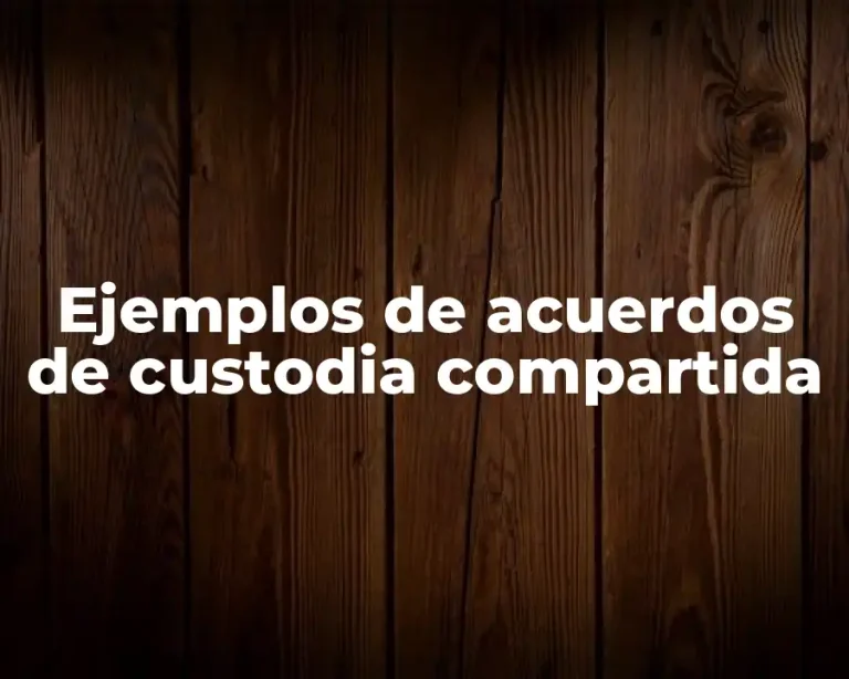 Ejemplos de acuerdos de custodia compartida