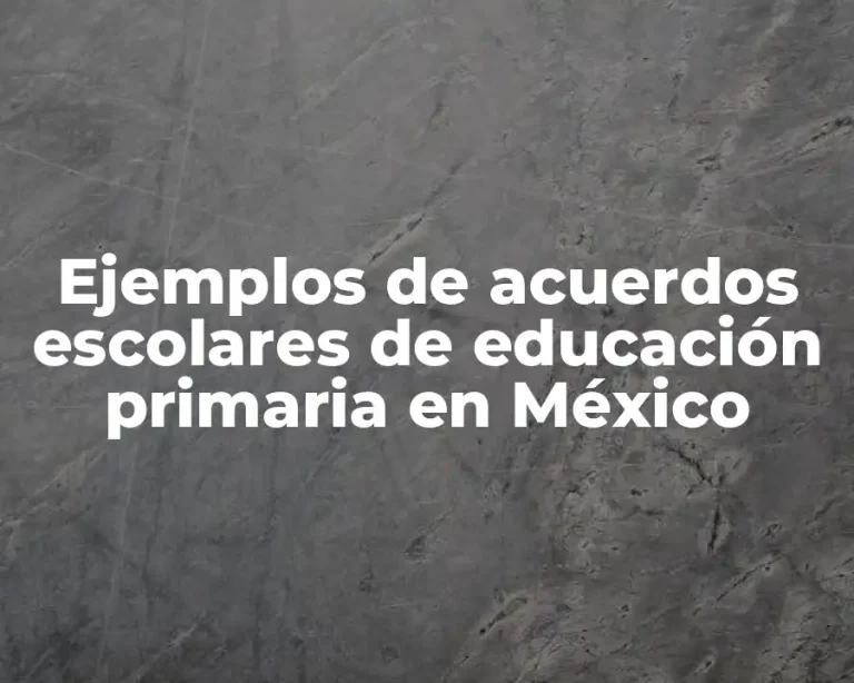 Ejemplos de acuerdos escolares de educación primaria en México