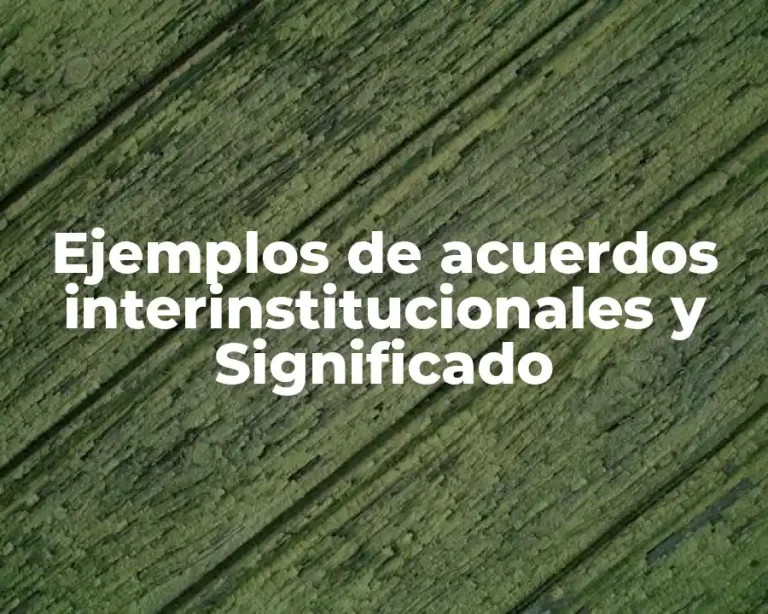 Ejemplos de acuerdos interinstitucionales y Significado
