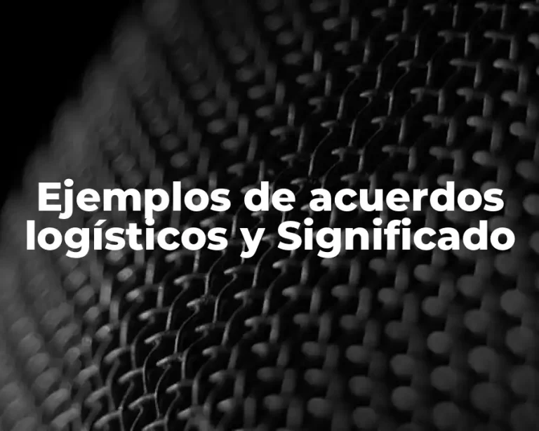 Ejemplos de acuerdos logísticos y Significado