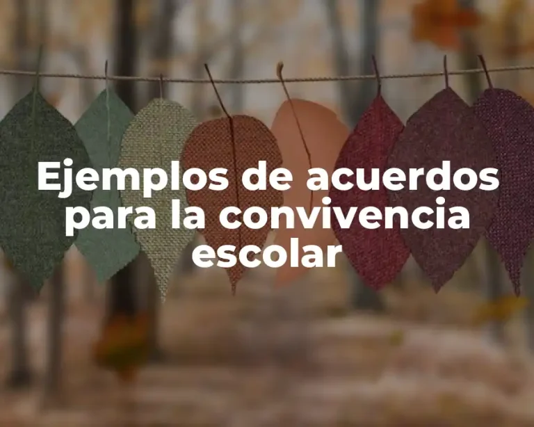 Ejemplos de acuerdos para la convivencia escolar