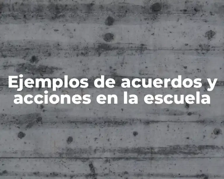 Ejemplos de acuerdos y acciones en la escuela