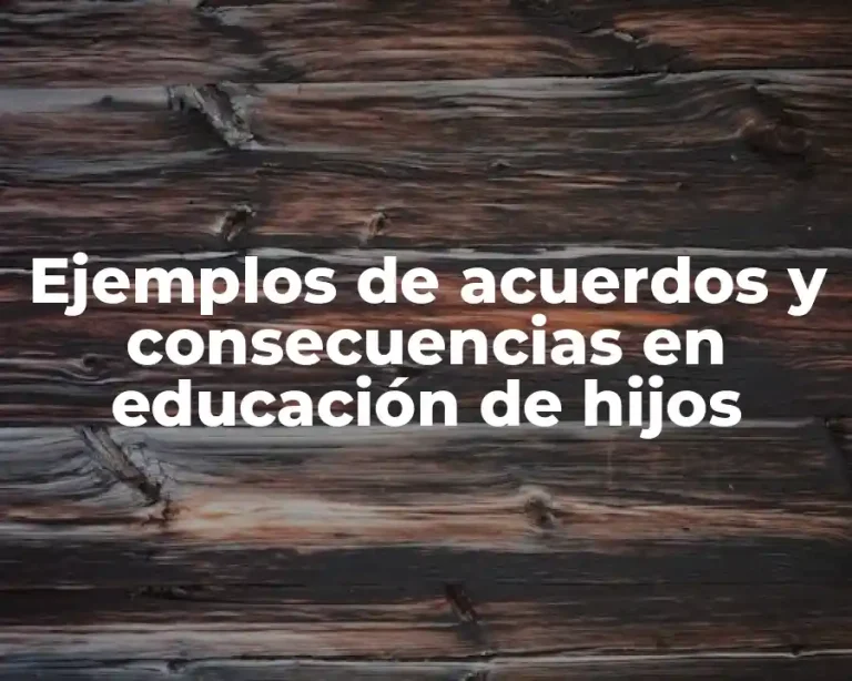 Ejemplos de acuerdos y consecuencias en educación de hijos