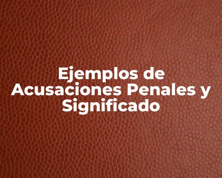 Ejemplos de Acusaciones Penales y Significado