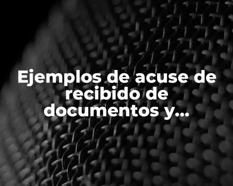 Ejemplos de acuse de recibido de documentos y Significado
