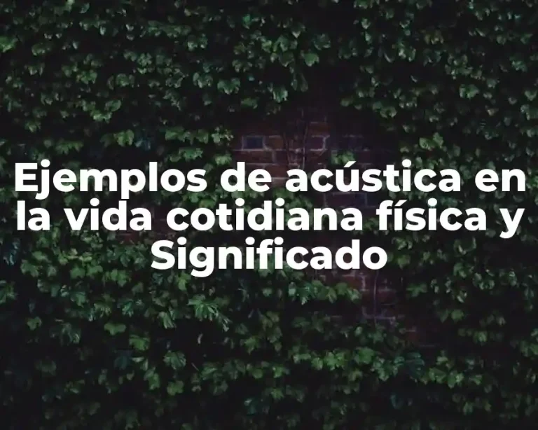 Ejemplos de acústica en la vida cotidiana física y Significado