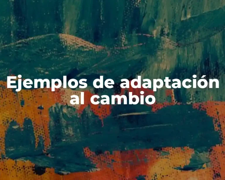 Ejemplos de adaptación al cambio