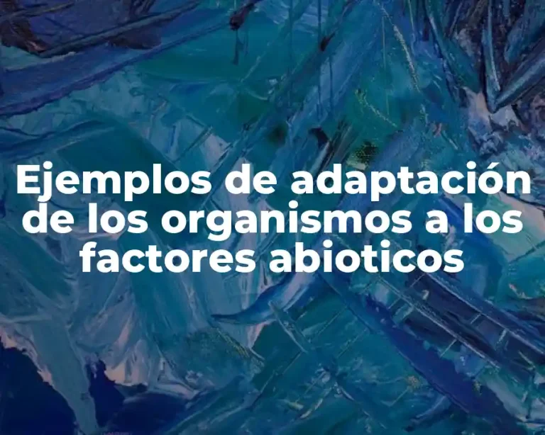 Ejemplos de adaptación de los organismos a los factores abioticos