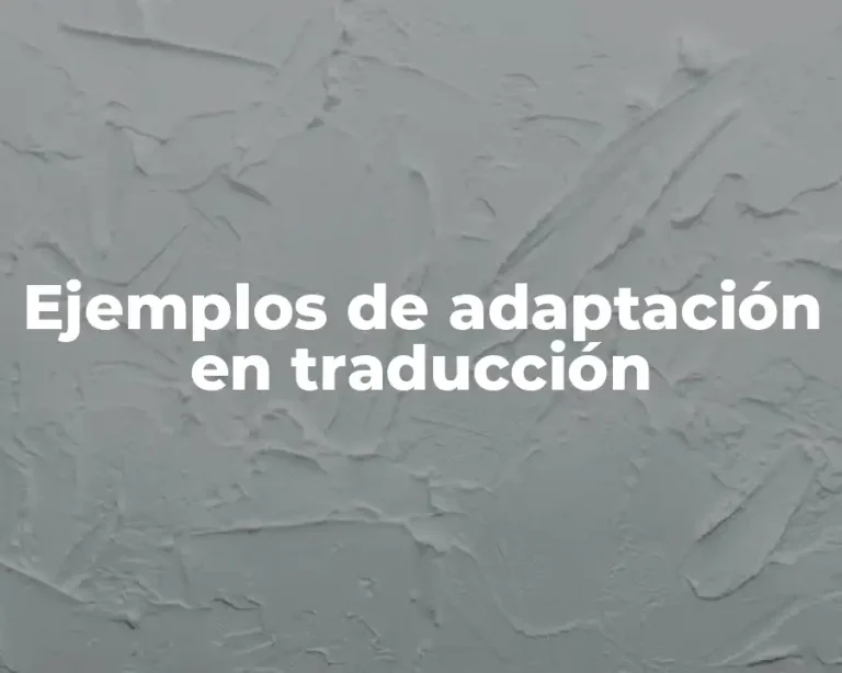 Ejemplos de adaptación en traducción