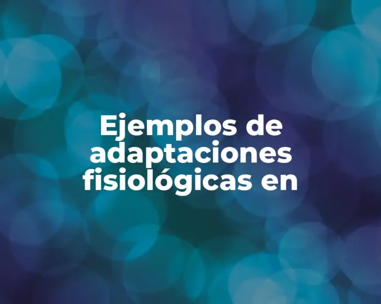 Ejemplos de adaptaciones fisiológicas en