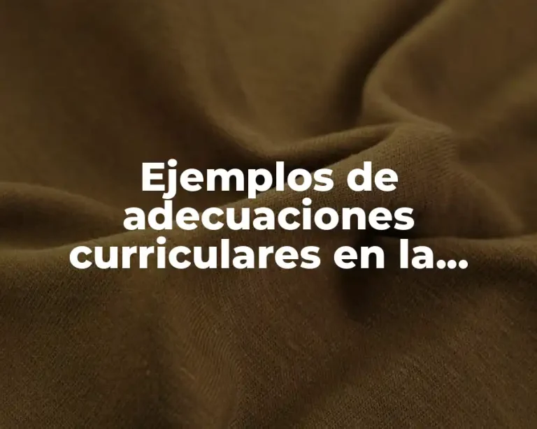 Ejemplos de adecuaciones curriculares en la planeación