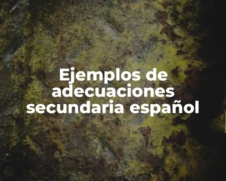 Ejemplos de adecuaciones secundaria español