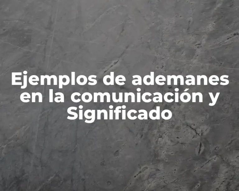 Ejemplos de ademanes en la comunicación y Significado