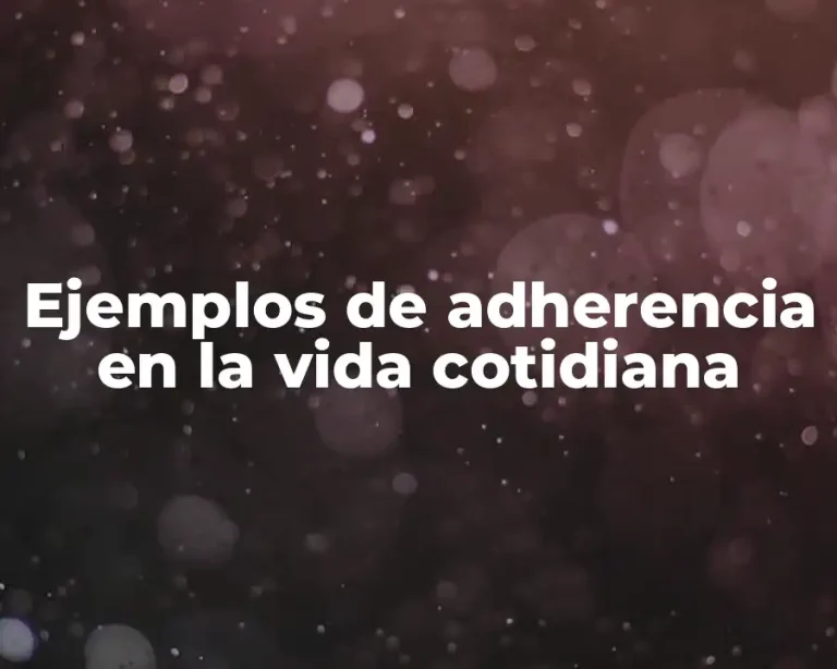 Ejemplos de adherencia en la vida cotidiana
