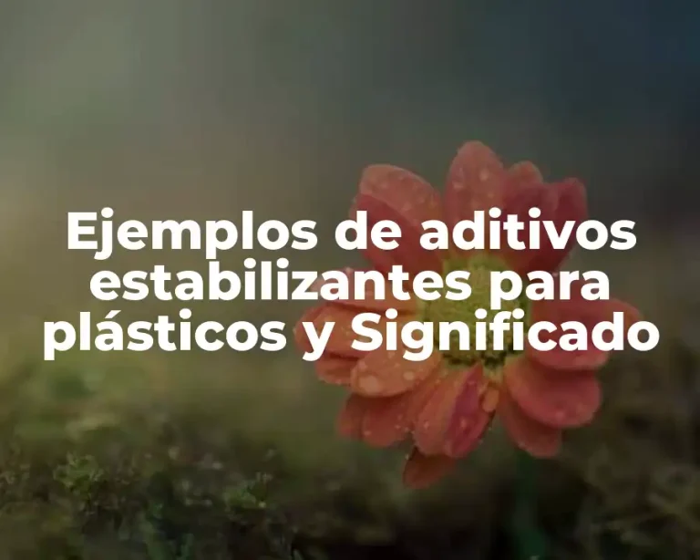 Ejemplos de aditivos estabilizantes para plásticos y Significado