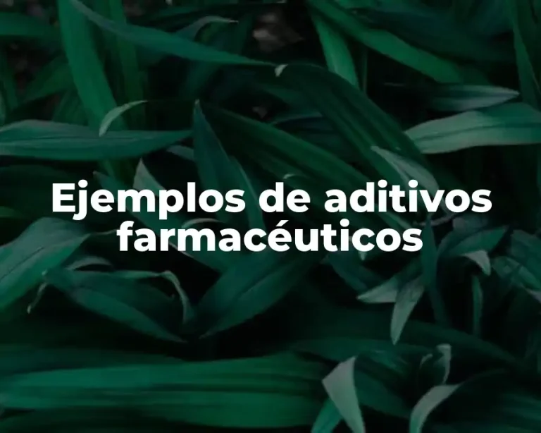 Ejemplos de aditivos farmacéuticos