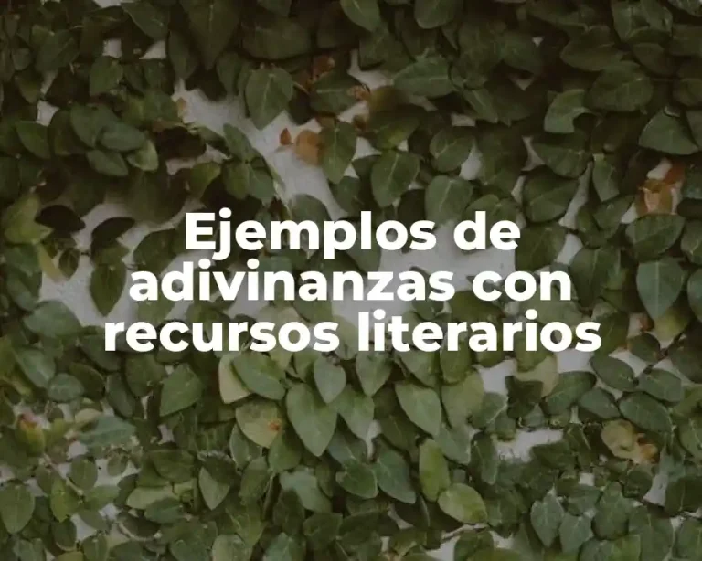 Ejemplos de adivinanzas con recursos literarios