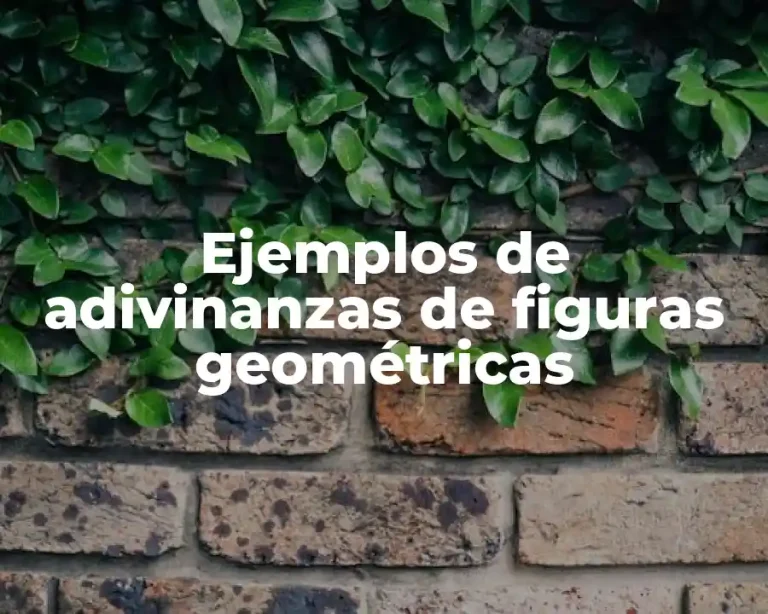 Ejemplos de adivinanzas de figuras geométricas