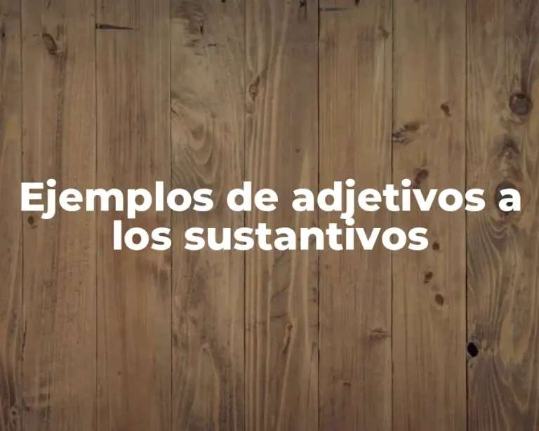 Ejemplos de adjetivos a los sustantivos