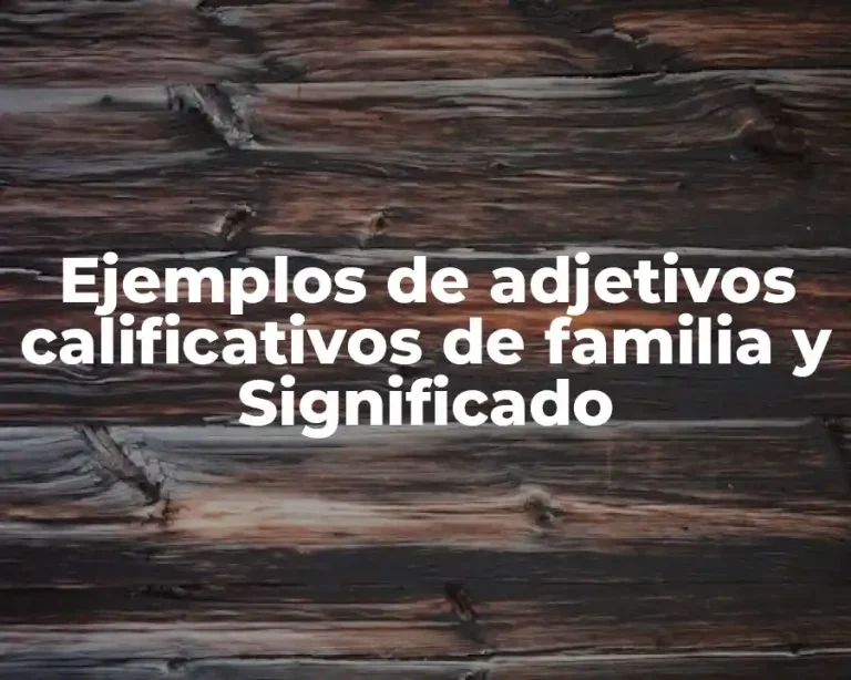 Ejemplos de adjetivos calificativos de familia y Significado