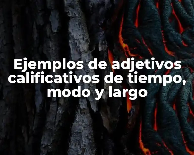 Ejemplos de adjetivos calificativos de tiempo, modo y largo