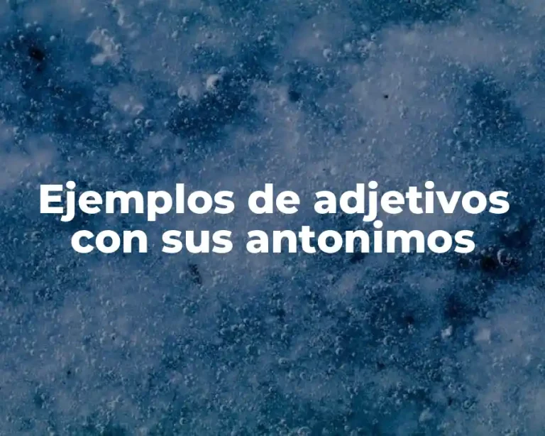 Ejemplos de adjetivos con sus antonimos