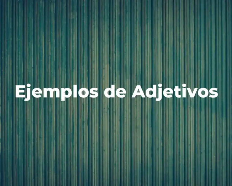 Ejemplos de Adjetivos