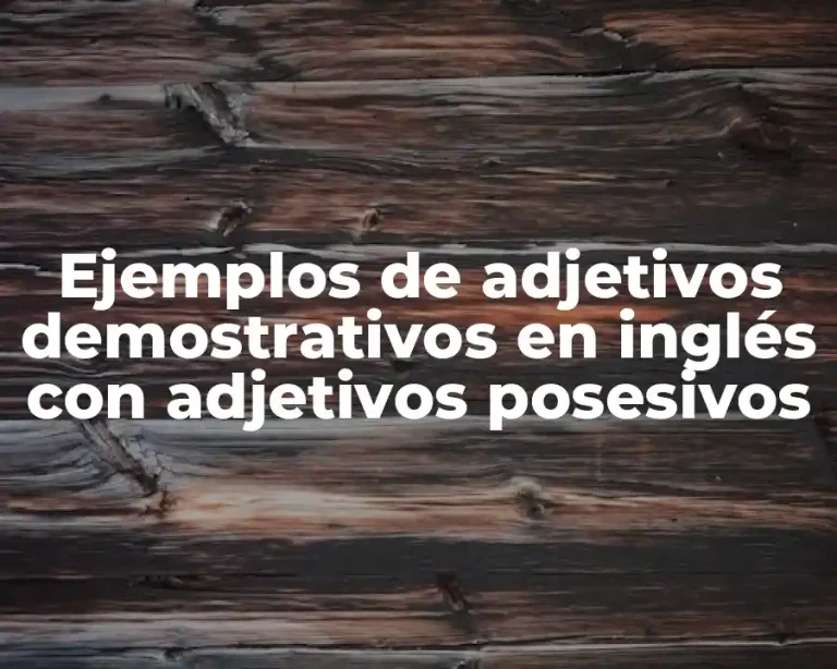 Ejemplos de adjetivos demostrativos en inglés con adjetivos posesivos