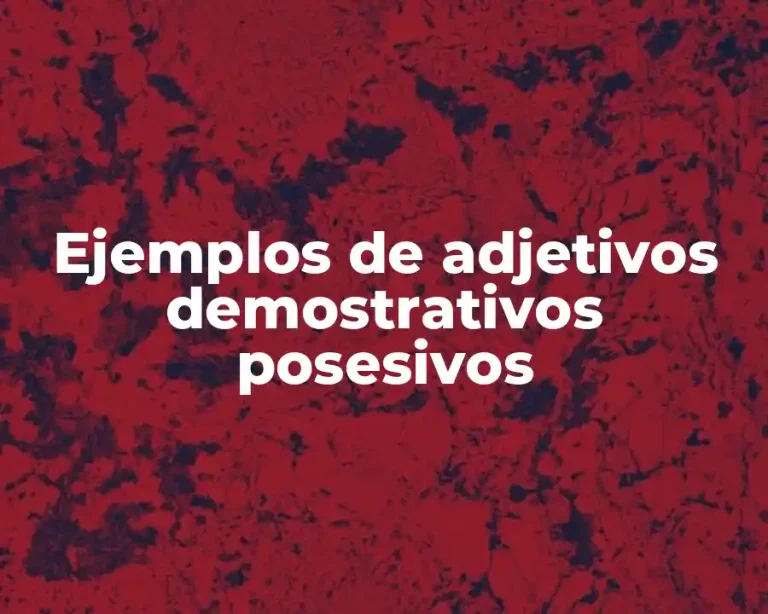 Ejemplos de adjetivos demostrativos posesivos