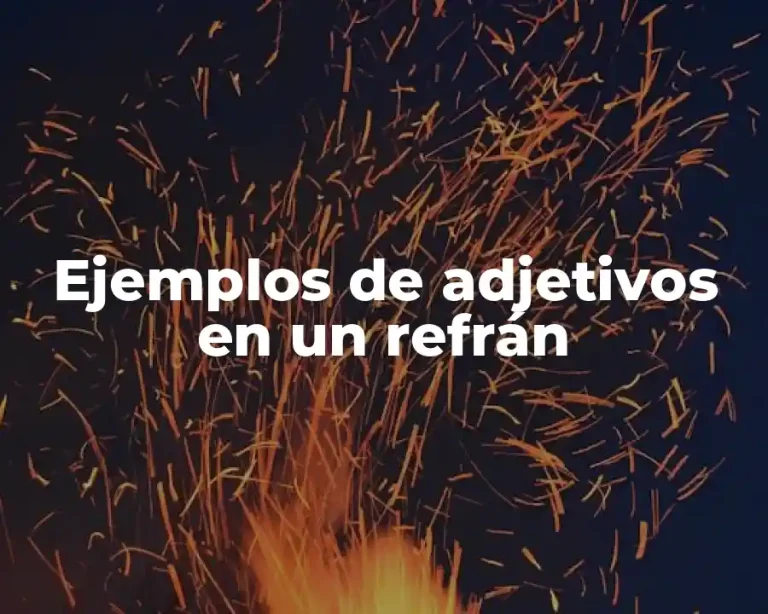 Ejemplos de adjetivos en un refrán