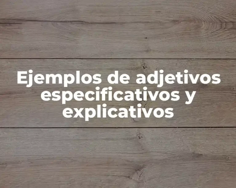 Ejemplos de adjetivos especificativos y explicativos