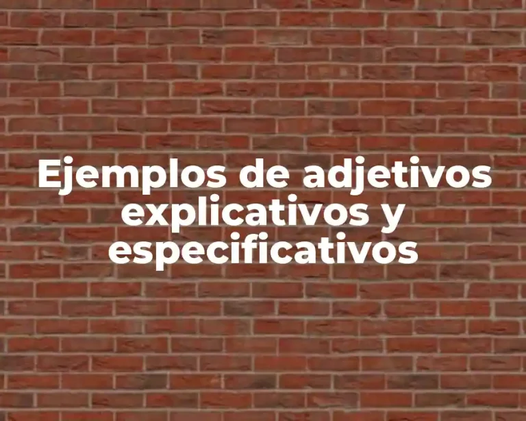 Ejemplos de adjetivos explicativos y especificativos