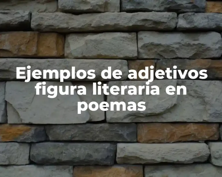 Ejemplos de adjetivos figura literaria en poemas