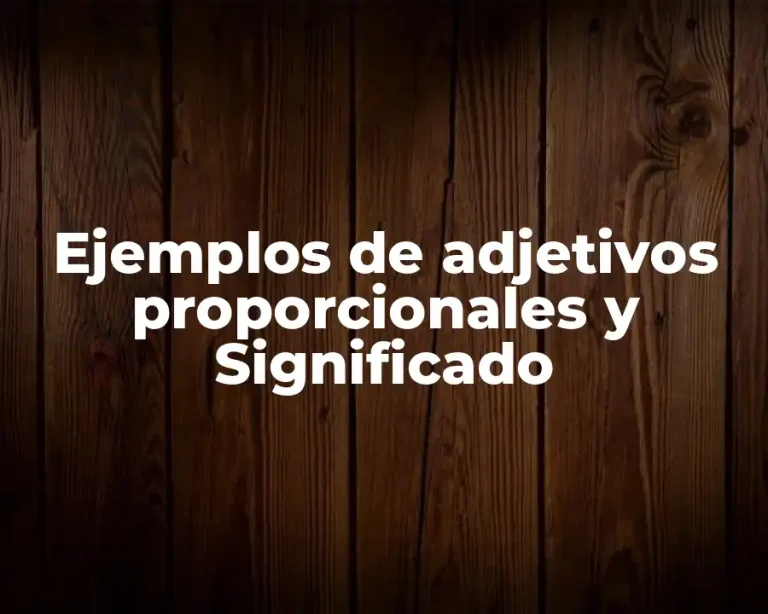 Ejemplos de adjetivos proporcionales y Significado