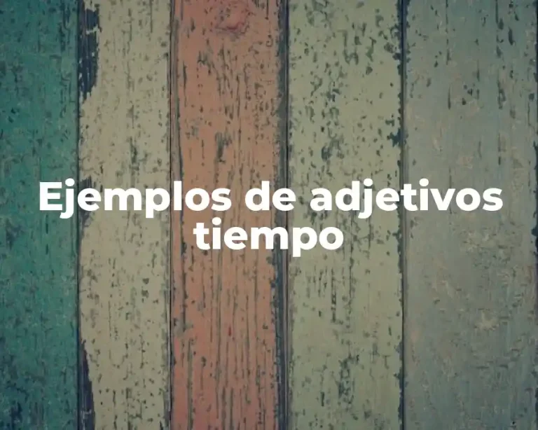 Ejemplos de adjetivos tiempo