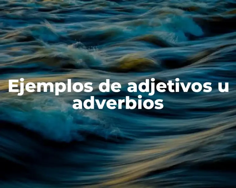 Ejemplos de adjetivos u adverbios