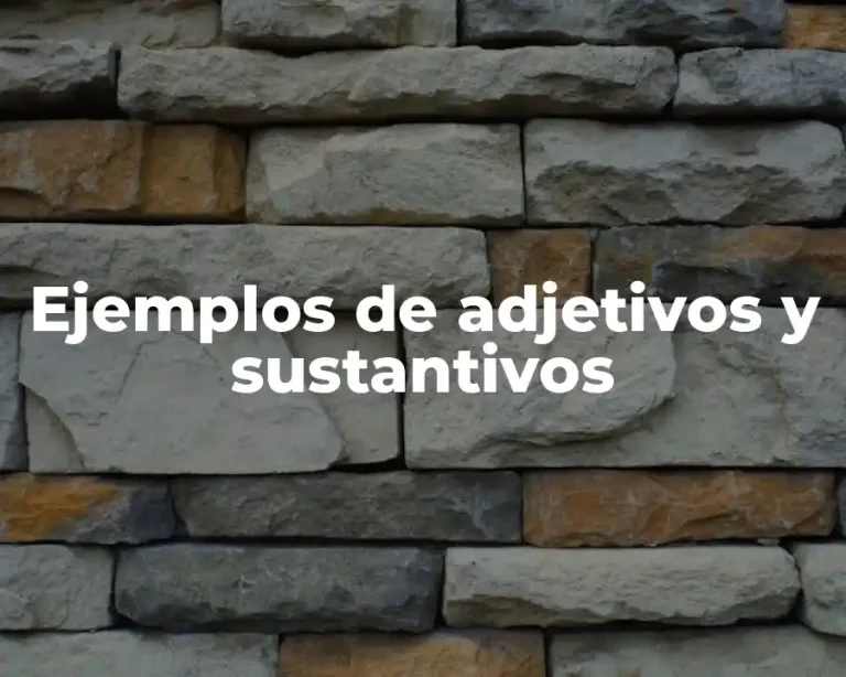 Ejemplos de adjetivos y sustantivos