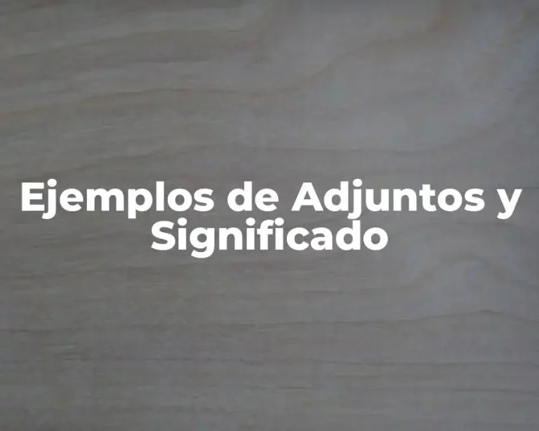 Ejemplos de Adjuntos y Significado