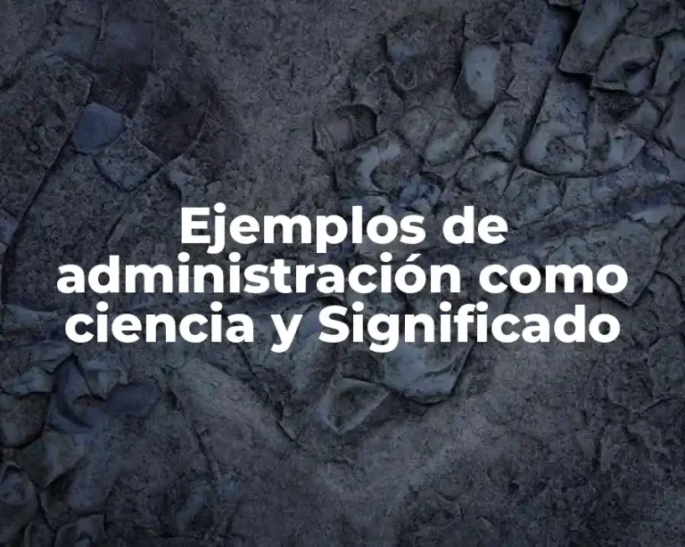 Ejemplos de administración como ciencia y Significado