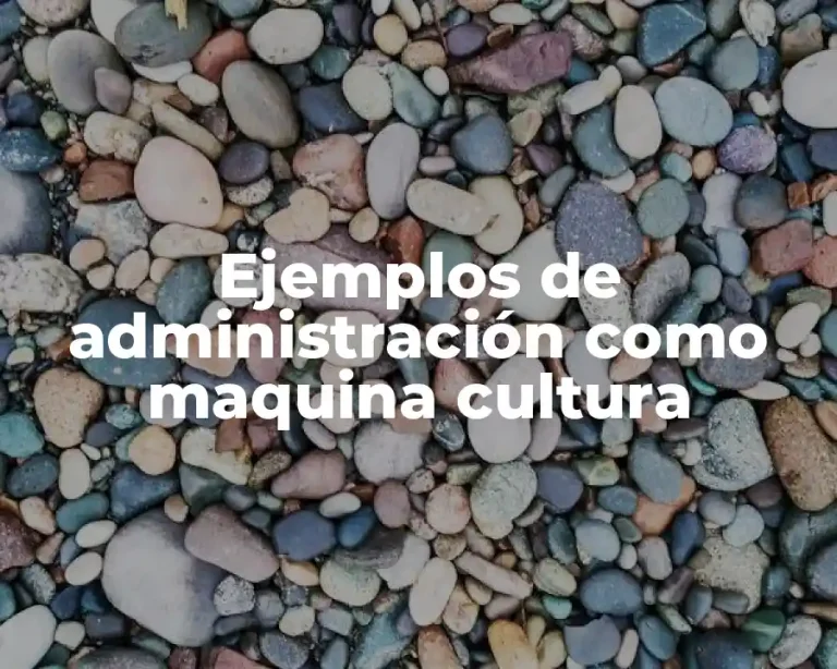 Ejemplos de administración como maquina cultura