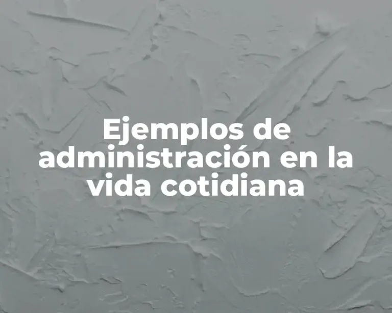 Ejemplos de administración en la vida cotidiana