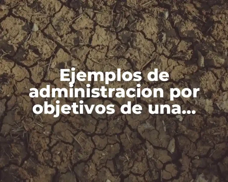 Ejemplos de administracion por objetivos de una empresa