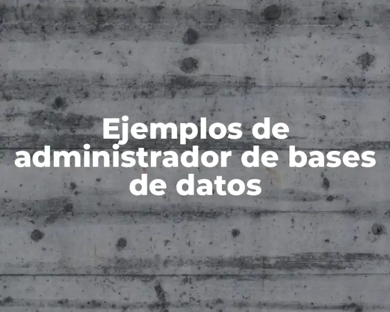 Ejemplos de administrador de bases de datos